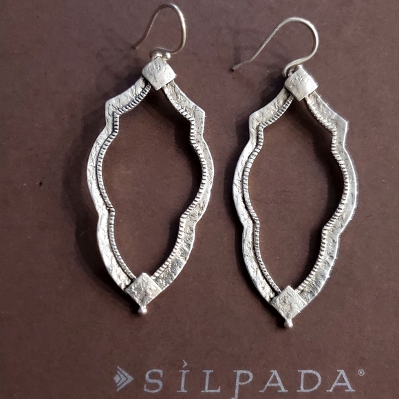 RARE! Vintage Silpada 925 Sterling Silver Frame Earrings W3282 - Picture 2 of 10